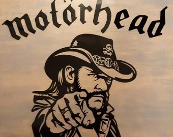 Lemmy of metal band Motorhead. 10"x8" 1/2 permanent black vinyl large decal