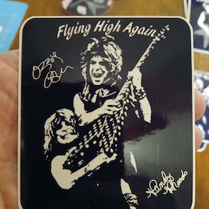 Randy Rhoades and Ozzy Osbourne Together Flying High Again Vinyl Sticker