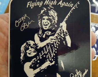 Randy Rhoades and Ozzy Osbourne Together Flying High Again Vinyl Sticker