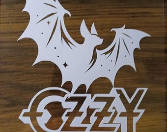 1948-2025 FLYING HIGH AGAIN Ozzy Osbourne Bats White Vinyl Window Decal