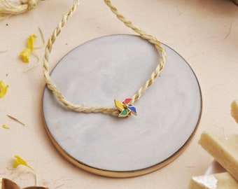 Spinning Pinwheel Rakhi, Fidget Toy, Organic Cotton Band