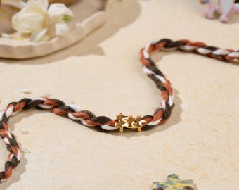 Gold Jigsaw Puzzle Rakhi: Handwoven Organic Cotton Thread - Unisex