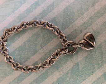 Keiselstein-Cord Sterling Bracelet with Heart Charm