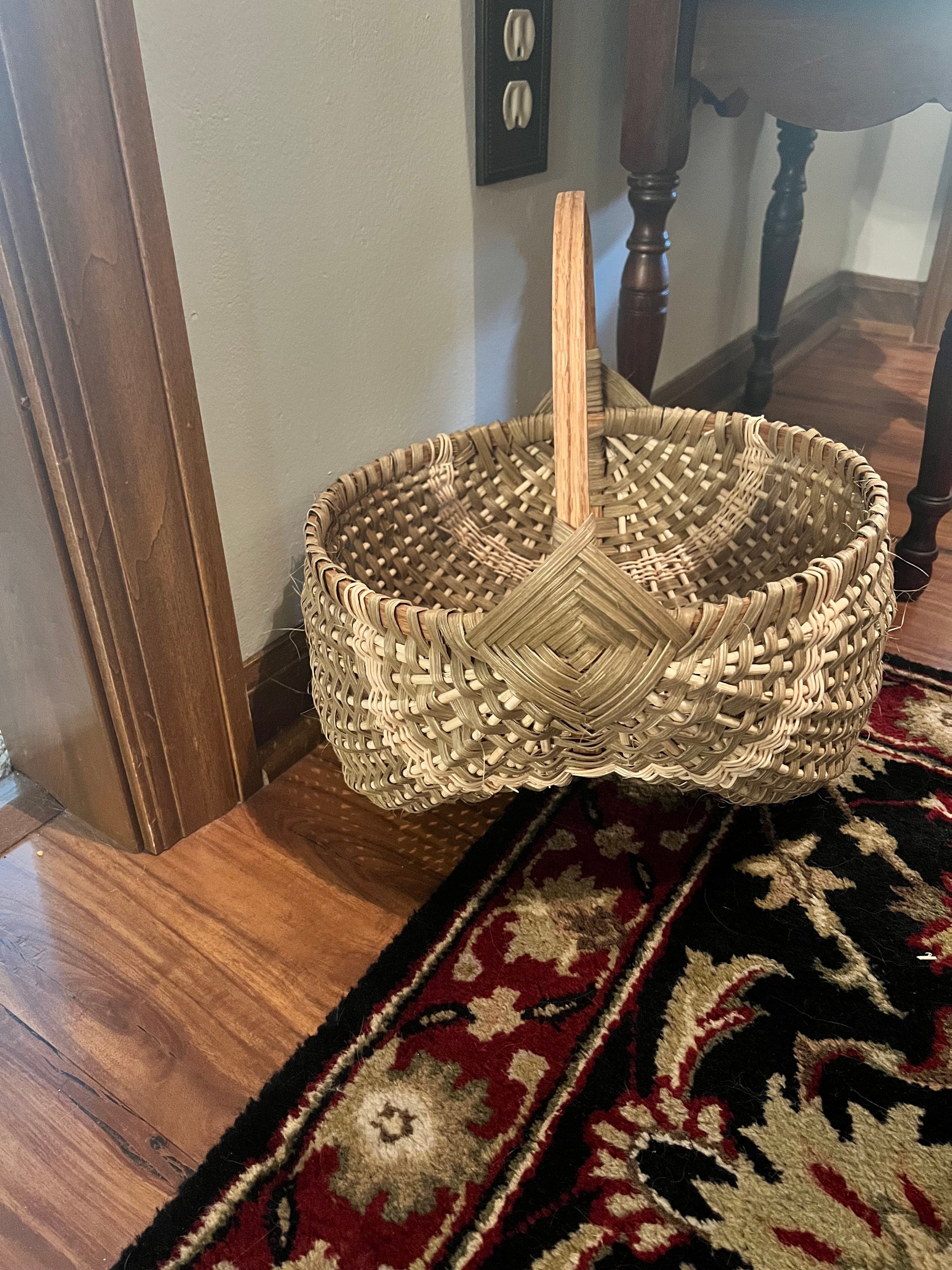 Throw Blanket Basket  Decorative Amish Wicker Living Room Storage — Amish  Baskets