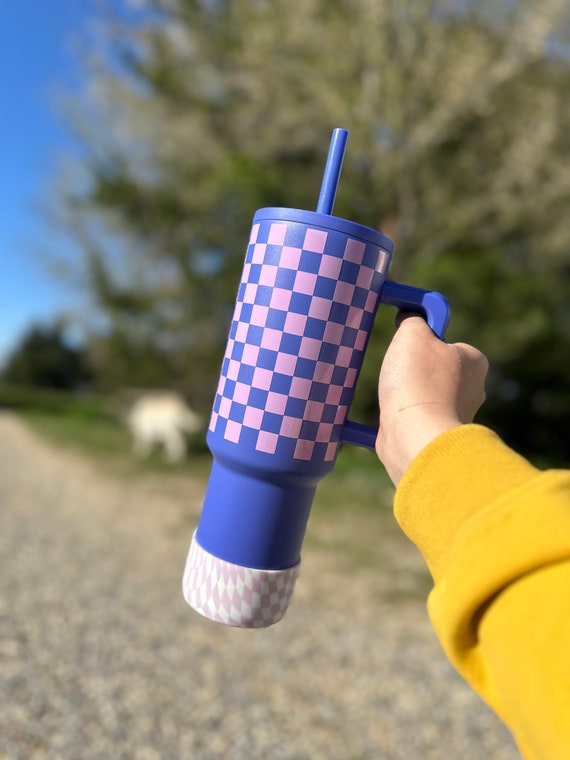 Simple Modern 40 oz Trek Tumbler - Checkered Lightning Bolts laser