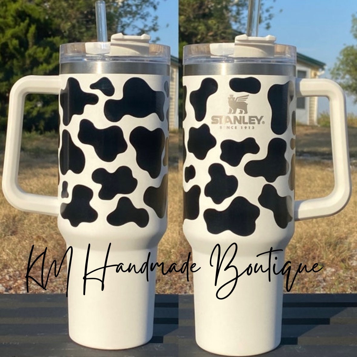 NEW Full Coverage Cow Print Stanley wrap just listed! 🤩🤍🐮🤠 #cowpri, Cowprint