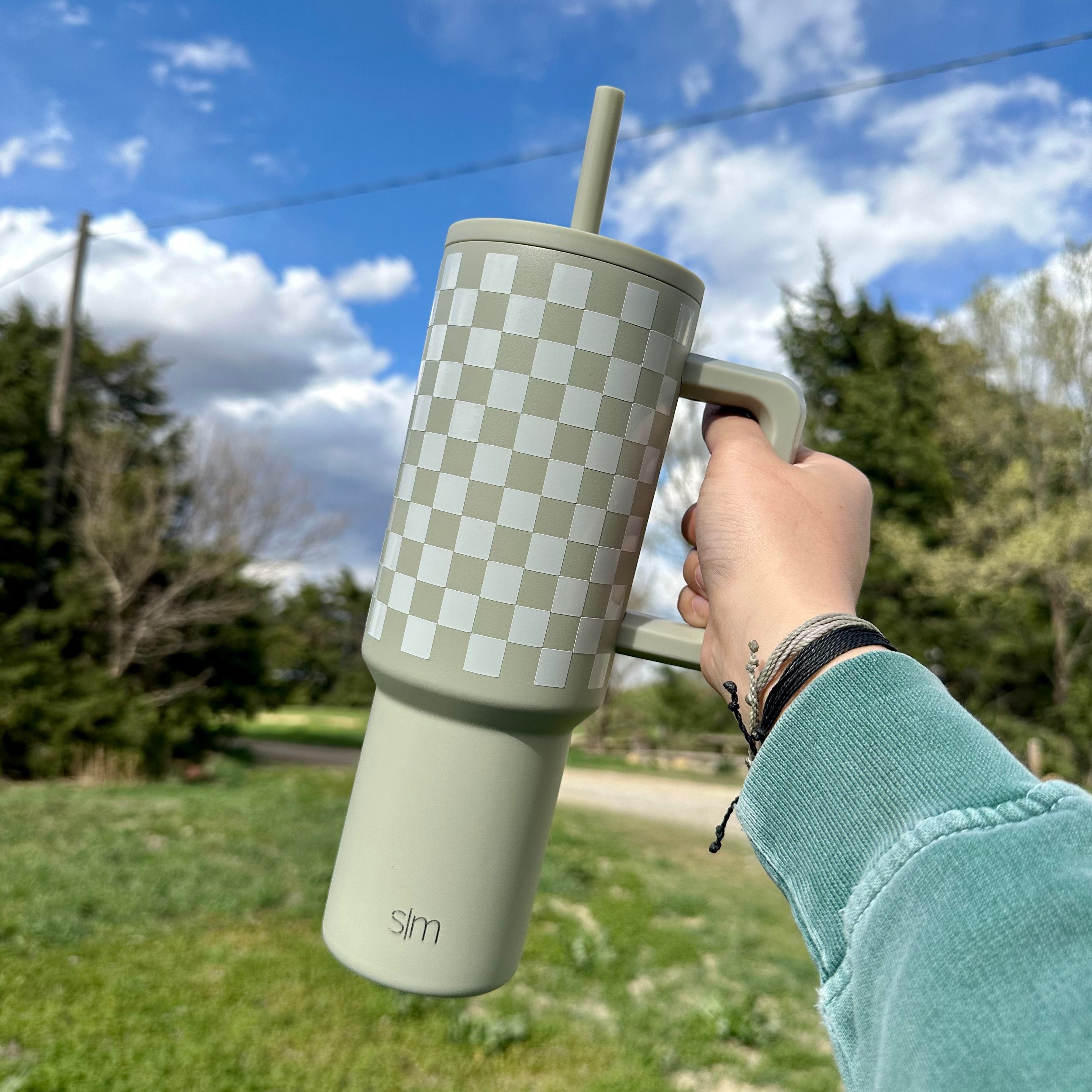 Checkered Tumbler Decal Tumbler Sticker Made for Simple Modern