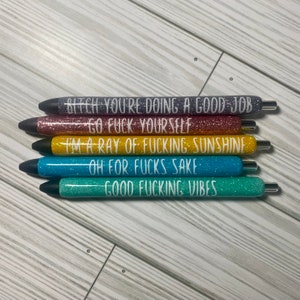 Adult Sassy Motivational Sayings Glitter Pens