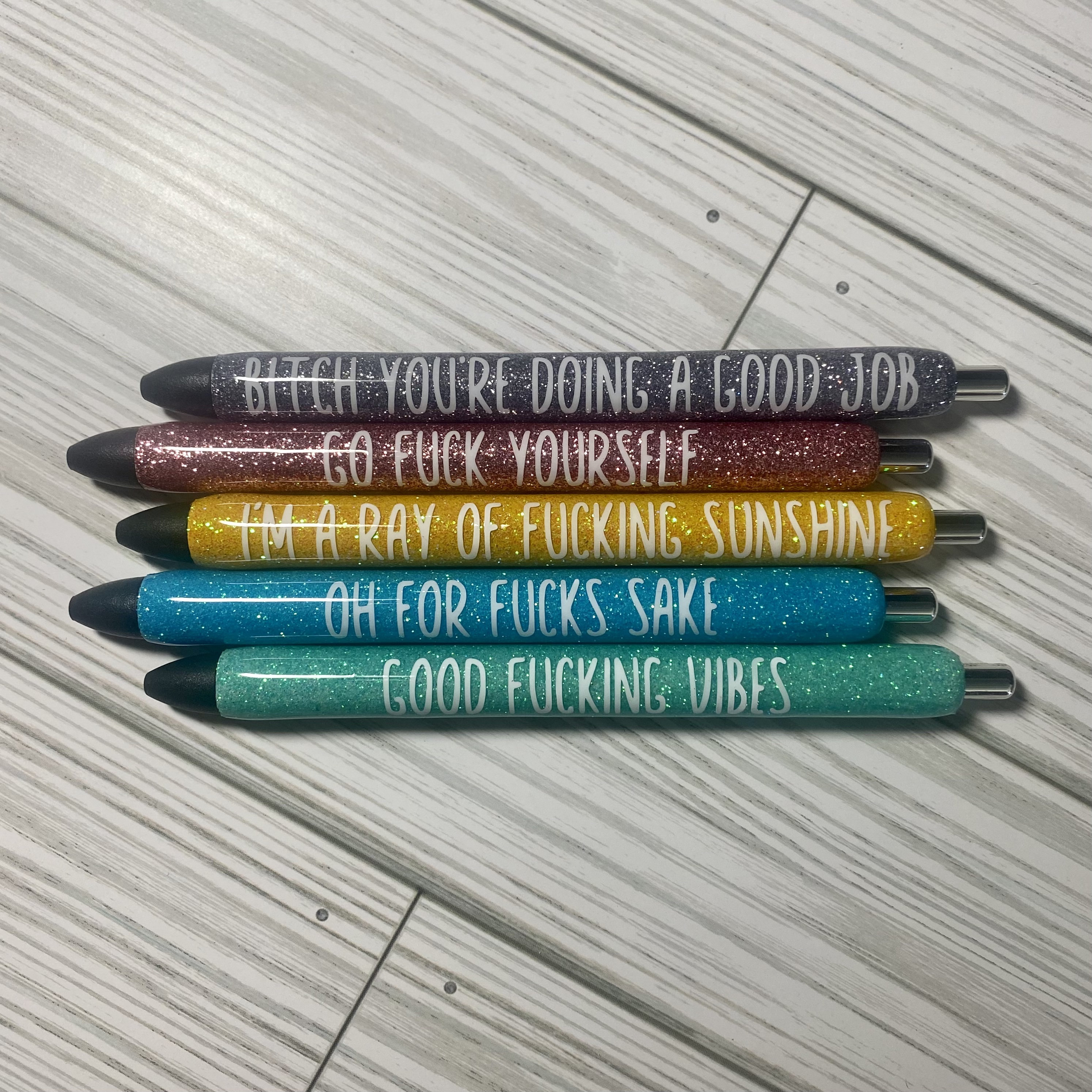 Adult Sassy Motivational Sayings Glitter Pens