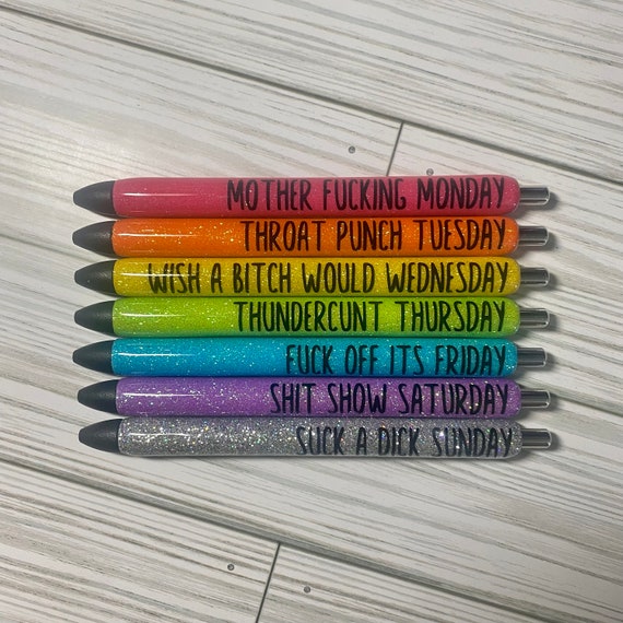 Adult Sassy Days of the Week Glitter Pens