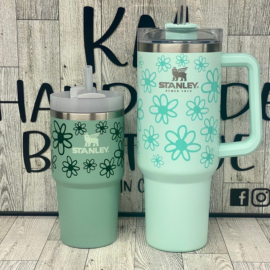 Cute Flower Print Full Wrap Tumbler Decal Custom Tumbler Etsy