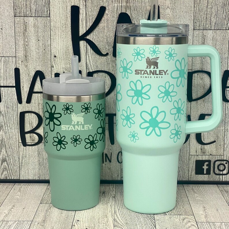 Cute Flower Print Full Wrap Tumbler Decal Custom Tumbler Etsy