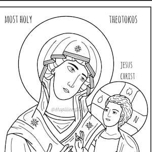 Theotokos Icon Coloring Page