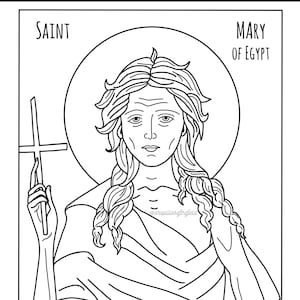 St. Mary of Egypt Icon Coloring Page