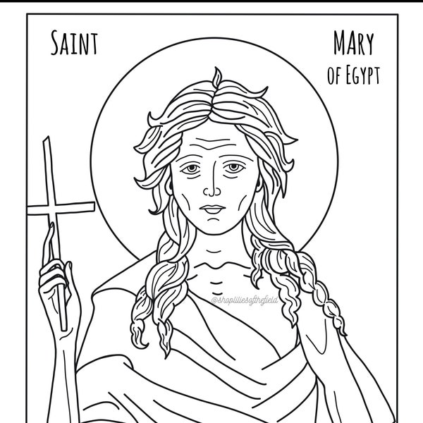 St. Mary of Egypt Icon Coloring Page