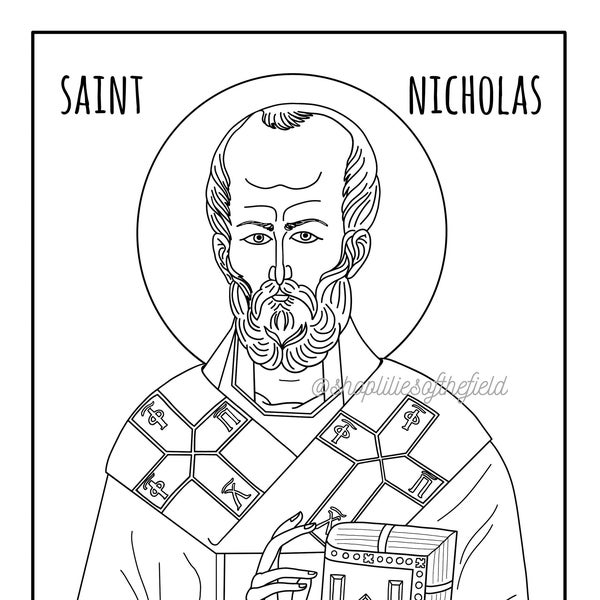 St. Nicholas Icon Coloring Page