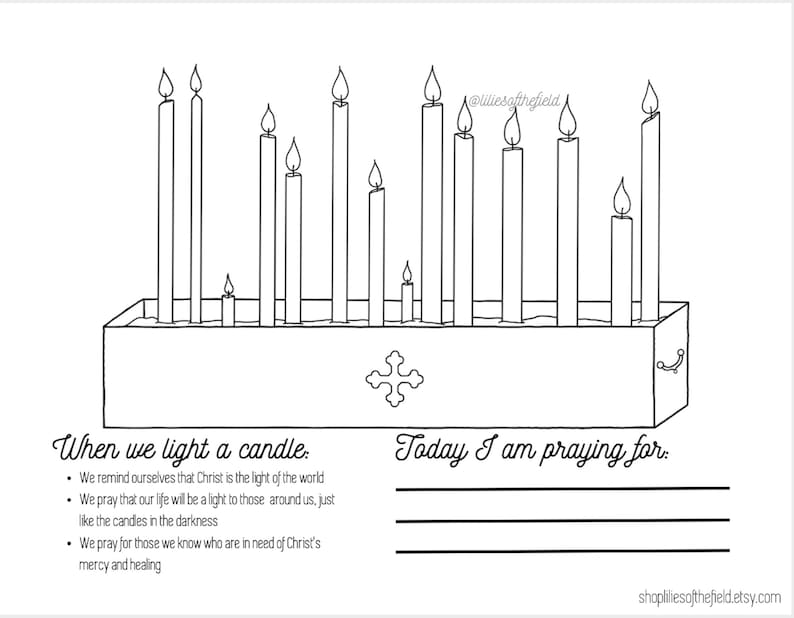 Church Candles Printable Etsy