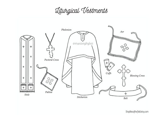Orthodox Liturgical Vestments Coloring Page