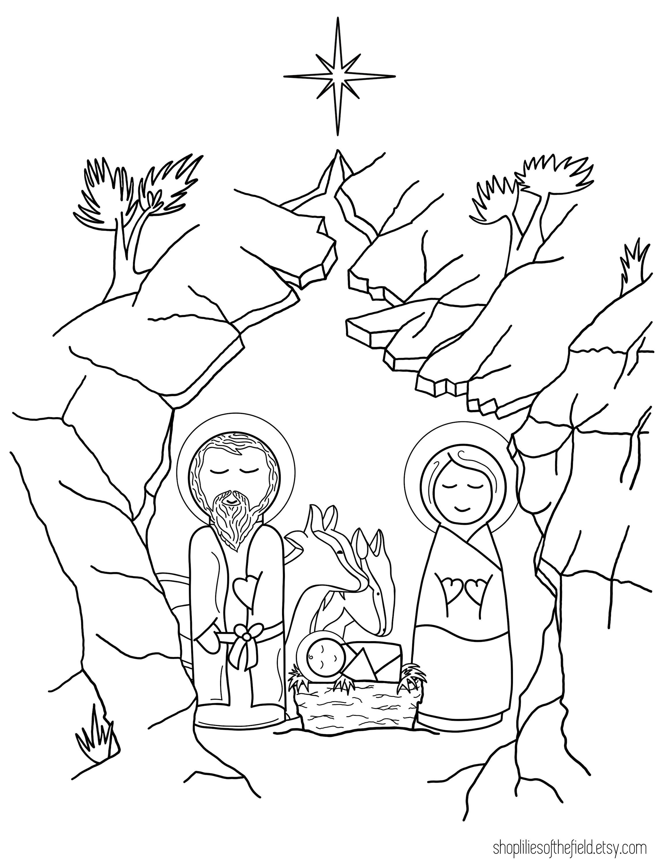 Nativity Coloring Sheet - Etsy