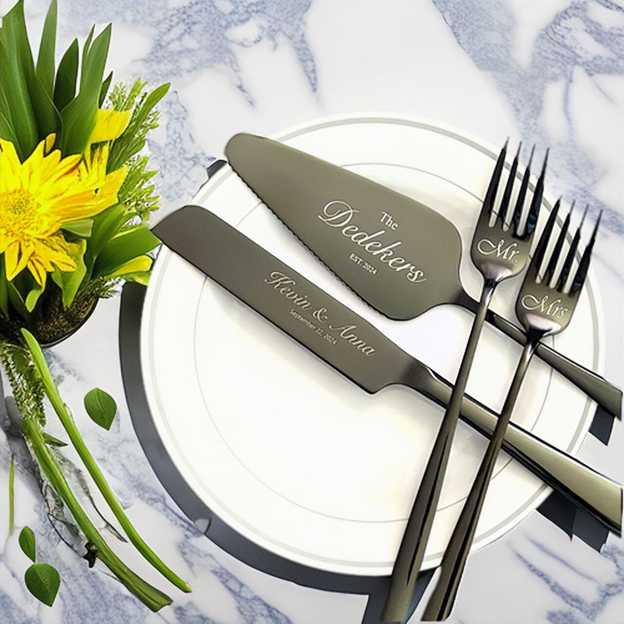 Cake Cutting Set Etsy