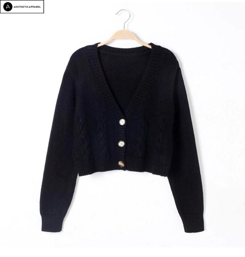 Minimalistic Short Cardigan Cable Celtic Knot Knitted Etsy