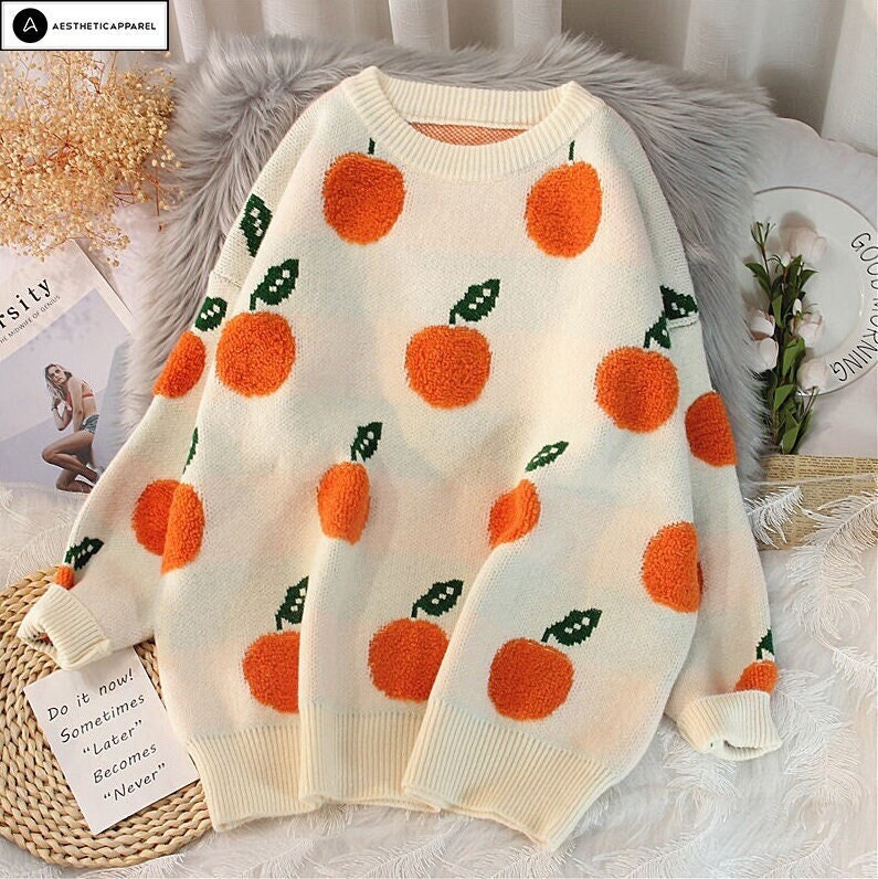 Orange Fruit Sweatshirt - Etsy Canada