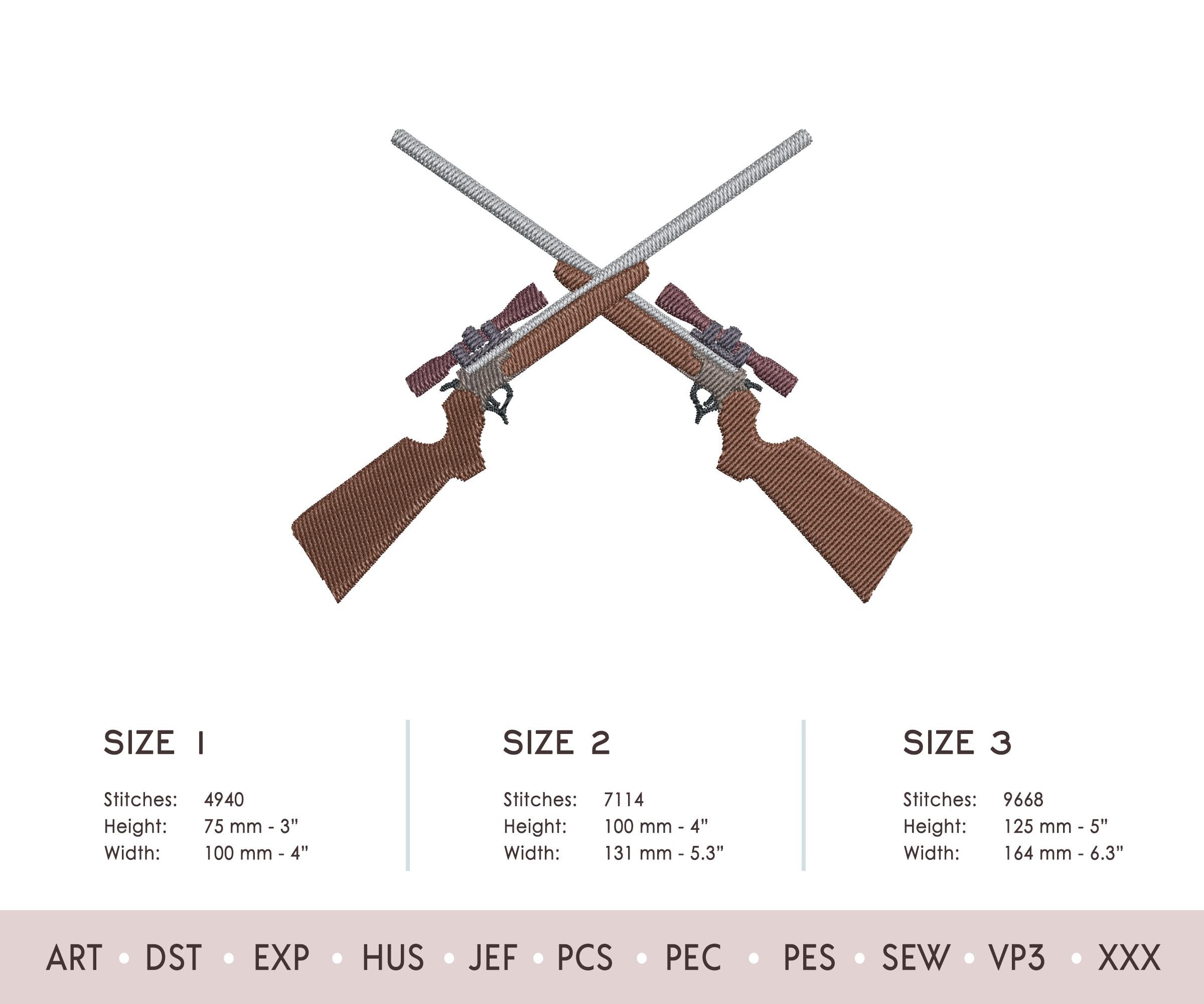 Crossed Hunting Rifles With Optical Sight Embroidery Design: Military ...