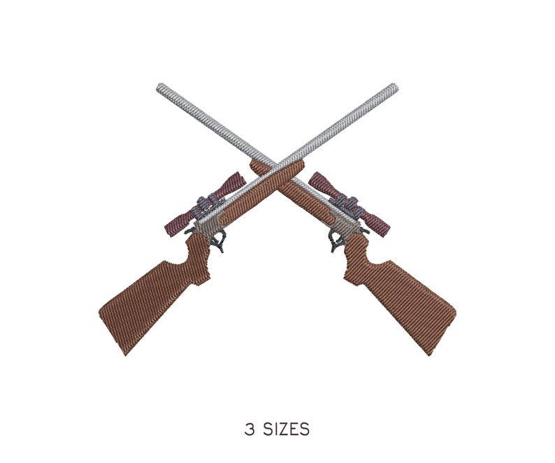 Crossed Hunting Rifles With Optical Sight Embroidery Design: Military ...