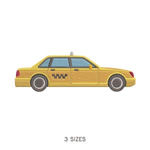 Yellow Taxi Car City Transport Embroidery Design. Machine Embroidery Pattern. Vehicles Scene. Fast Download Digital File