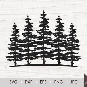 Evergreen Forest Pine Trees Scene. Laser Cut Template. Nature Scene. SVG files. Digital Silhouette. Instant Download Digital File