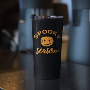 Spooky Season Pumpkin Tumbler 20oz, Halloween Drinkware, Halloween Tumbler, Jack-O-Lantern Tumbler