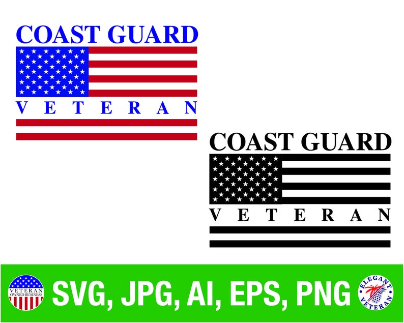 Coast Guard Veteran Flag SVG Png Vector Crafts Tshirt - Etsy