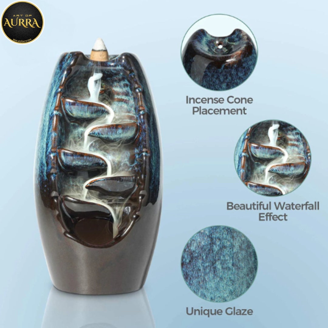 Ceramic Waterfall Incense Burner Zen Home Decor Includes Etsy