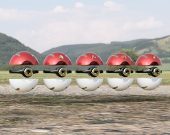Pokeball STL Files: Set of 5 Emblems (Digital Item)