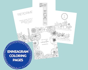 Enneagram Types Coloring Pages Bundle | Digital Download