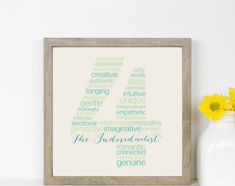 Set of all Enneagram Types Wall Art | Digital Download | Green
