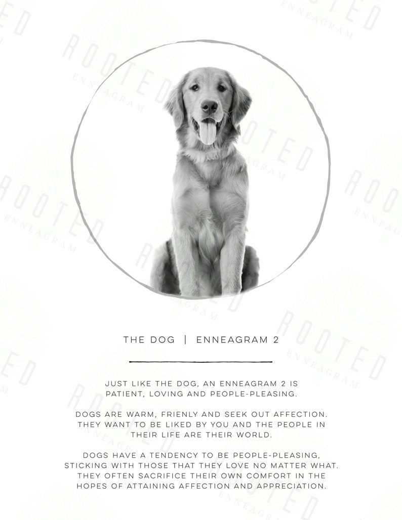 Enneagram 2 Animal Print Dog/digital Download/enneagram Type Etsy