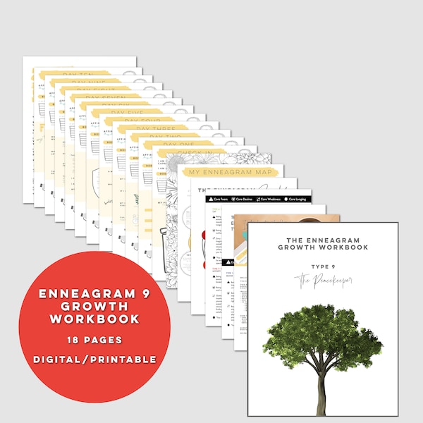 Enneagram 9 Workbook | Digital | Printable | Self Care Journal