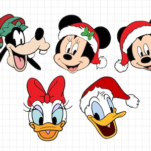 Bundel Kersthoofden Svg, Muis en Vrienden Kerst Svg, Beste Dag Ooit, Kerst Squad, Kerstvrienden, Png Cricut Sublimatie