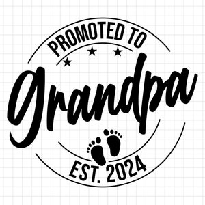 Promu grand-père SVG Png, annonce de bébé SVG, grand-père est 2024 svg, établi svg, grand-père Est 2024 imprimable Cricut & Silhouette