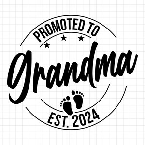 Promovido para vovó Svg Png, anúncio de bebê SVG, vovó est 2024 svg, svg estabelecido, vovó est 2024 para impressão Cricut & Silhouette
