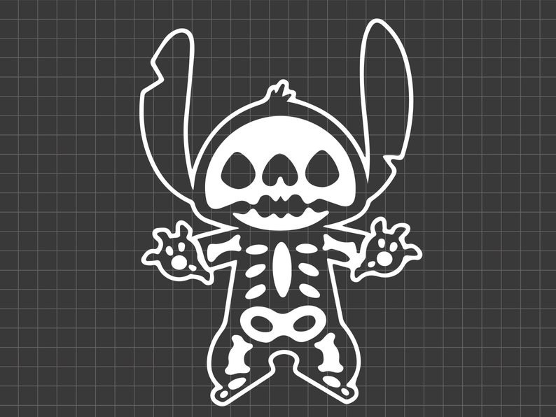 Stitch Skeleton Svg Halloween Skeleton Costume Svg Trick or - Etsy