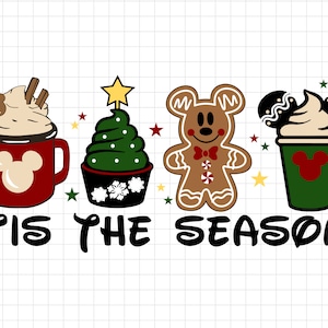 Tis The Season Svg, świąteczna kawa Svg, świąteczna przekąska Svg, świąteczni przyjaciele Svg, świąteczna koszulka, pliki świąteczne Svg Png dla Cricut