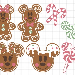 Pacote de pão de gengibre de Natal Svg, biscoito de Natal Svg, Magic Castle Christmas Svg, Magic Mouse Christmas Svg, arquivos Png de férias para Cricut