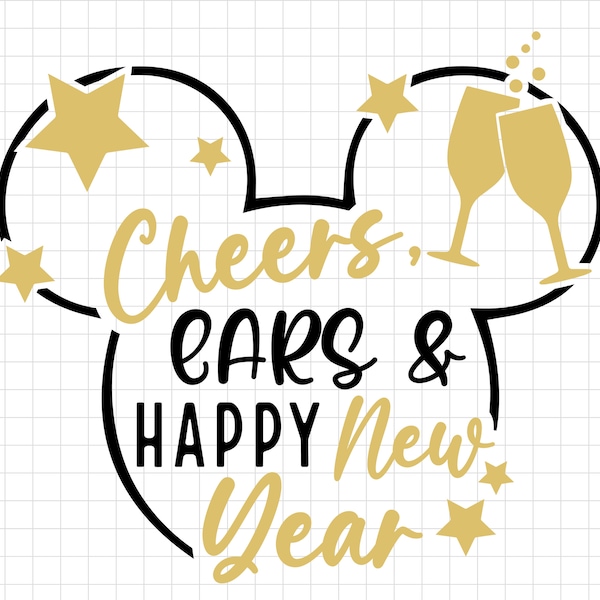 Cheers Ears Happy New Year Svg, New Year 2023 Svg, Magic Castle New Year Svg, Family Trip, New Year Trip Svg, Mouse New Year Files Cricut