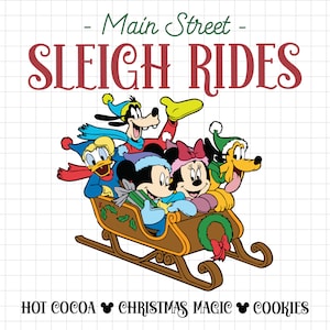 Passeios De Trenó Na Rua Principal Svg Png, Rato De Natal E Amigos, Esquadrão De Natal Svg Png, Amigos De Natal Svg Png, Cricut Sublimation