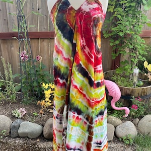 Tie Dye Halter Abito, Abito in cotone