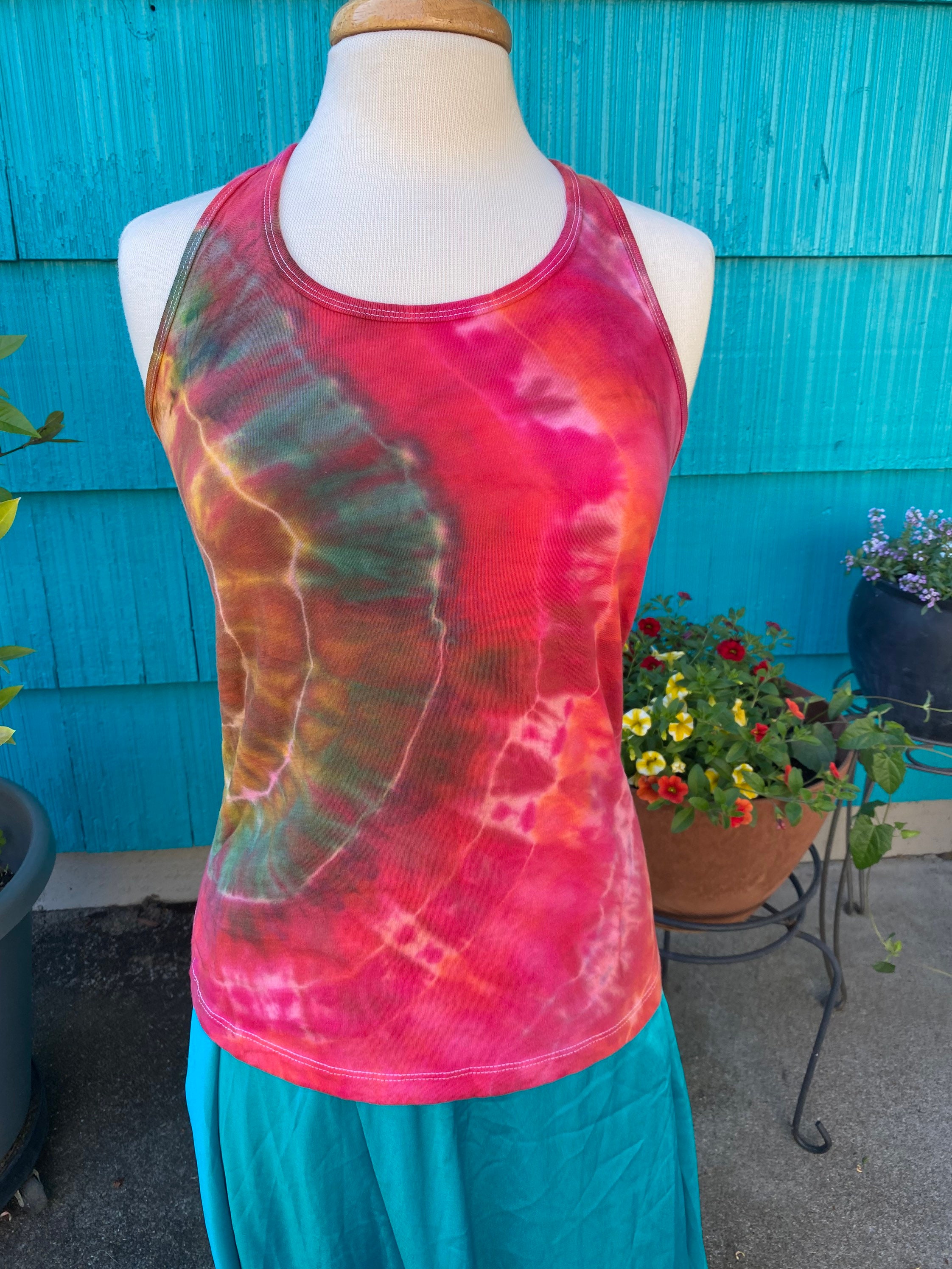 Tie dye racer back tank