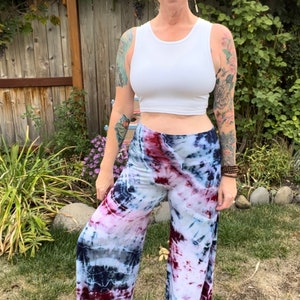 Tie Dye Lounge Pants, Palazzo Pants, High Waist Pants, Wide Leg Pants, Tie Dye Pants