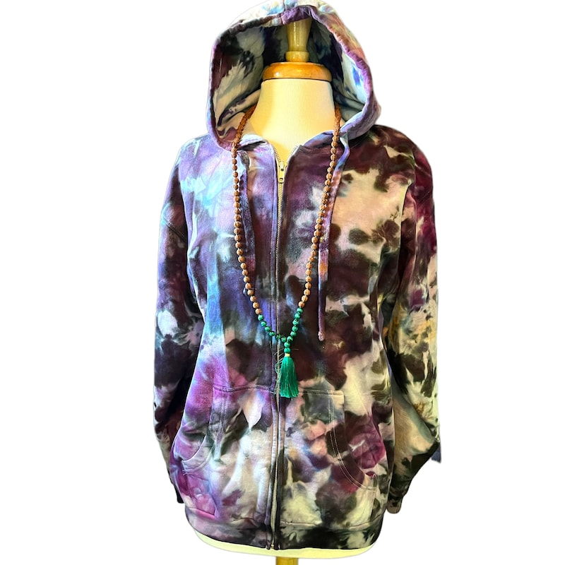Tie Dye Zip Up Hoodie Jacket Rainbow